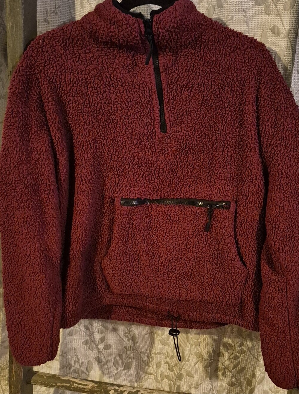 No Boundaries Red Sherpa Half-Zip Pullover